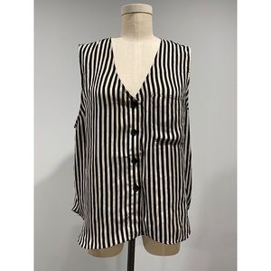Urban Outfitters Stripe Vneck Blouse Size M